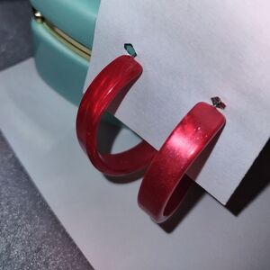 Lot of 2 Resin Hoop Loop Earrings